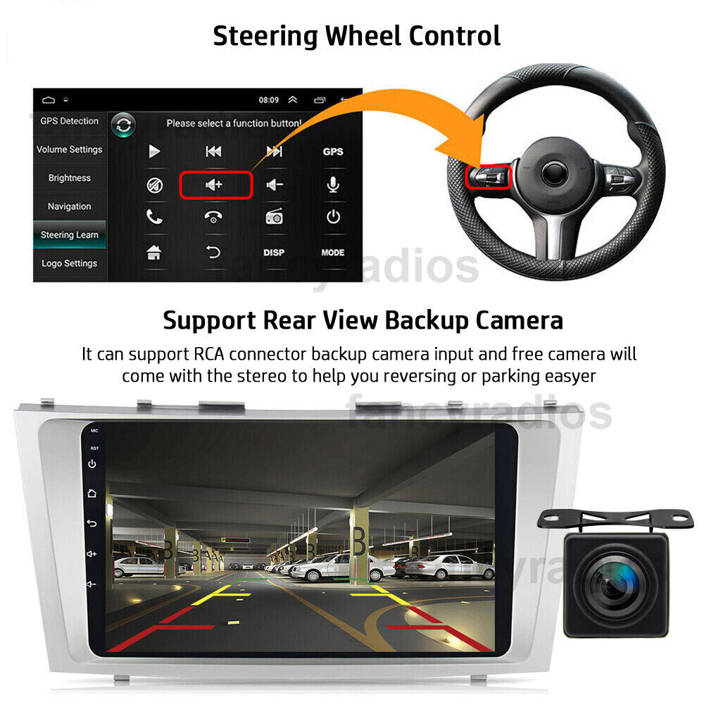 For 2007-2011 Toyota Camry Apple CarPlay Android 13 Car Stereo Radio GPS WIFI BT