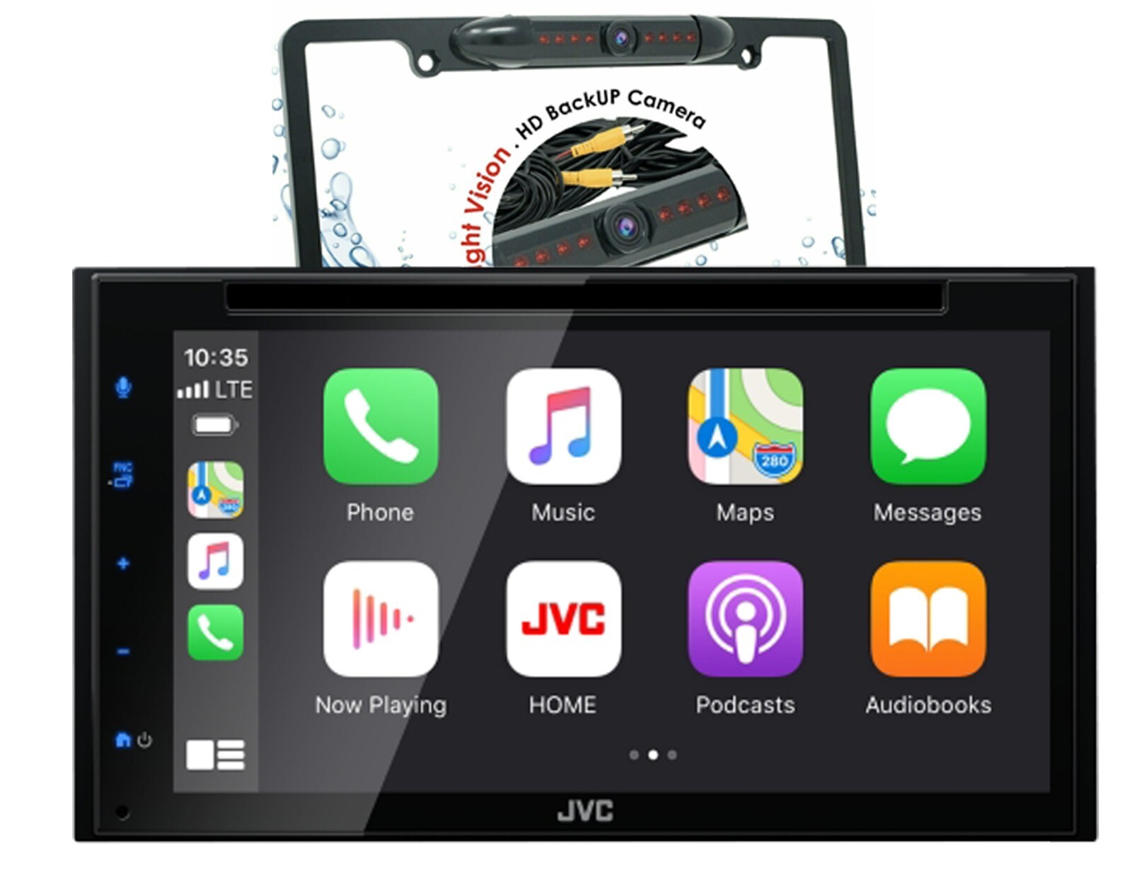 JVC KW-V660BT Apple CarPlay Android Auto 6.8″ DVD/CD Player + Back Camera XV95BK