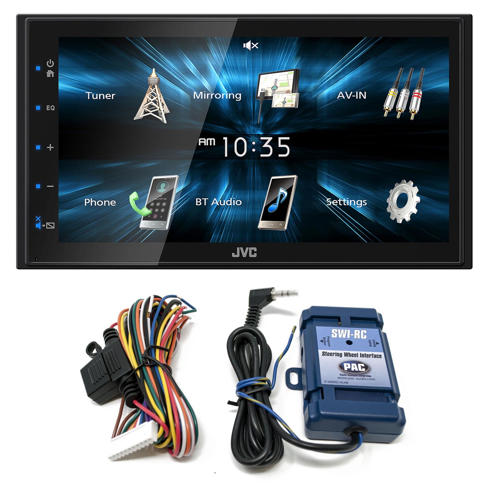 JVC KW-M150BT Media Receiver w/ 6.8″ WVGA Monitor & PAC SWI-RC Interface