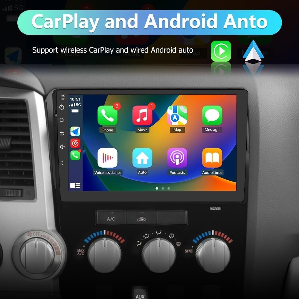 2+64 ROM Car Stereo GPS Radio 4 Toyota Tundra 2007-2013 Sequoia 08-18 Android 13
