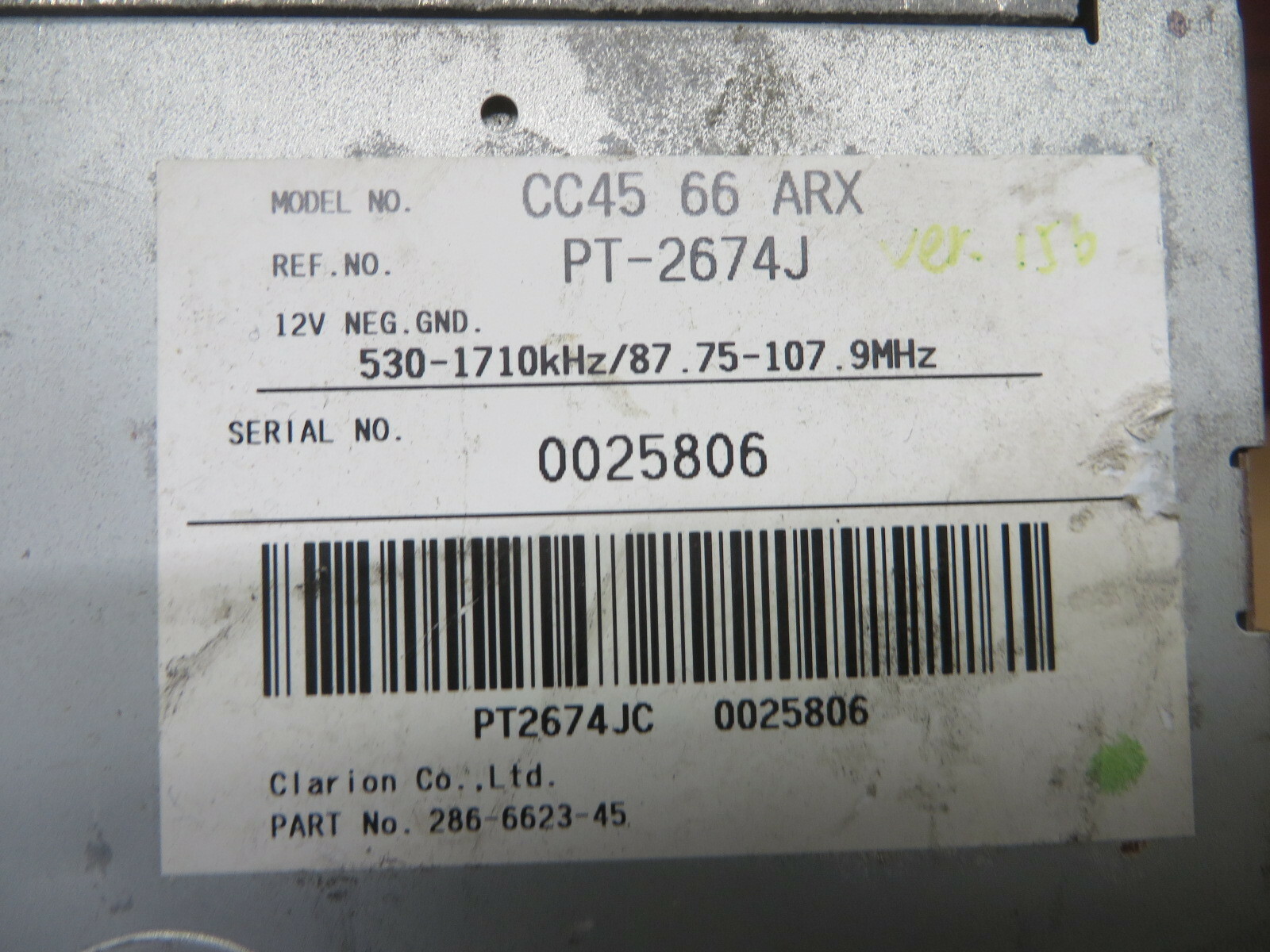 MAZDA 5 2006 2007 RADIO AUDIO AM FM CD FACTORY DASH UNIT OEM # CC4566ARX