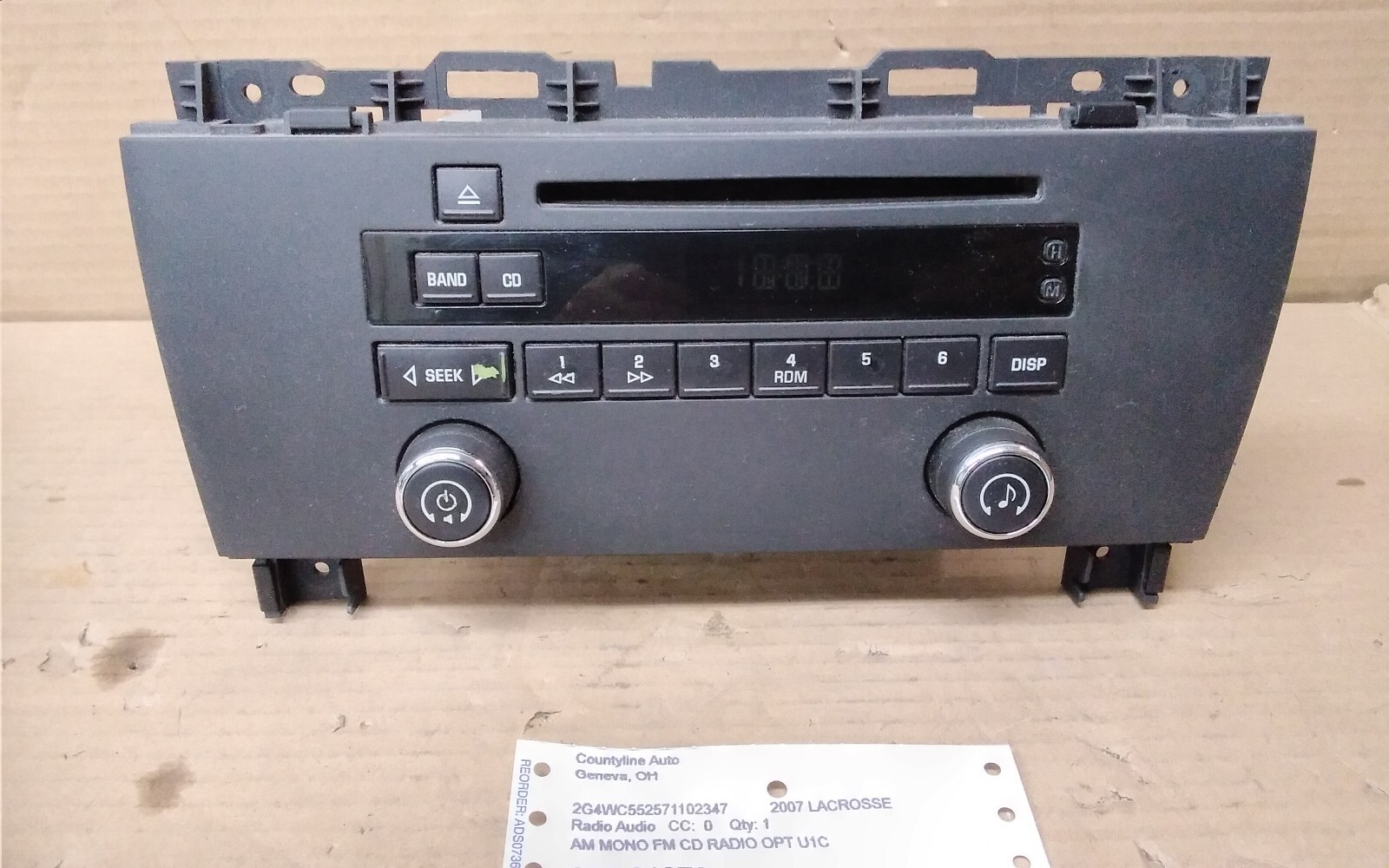 2007 BUICK LACROSSE AM MONO FM CD RADIO (OPT U1C)