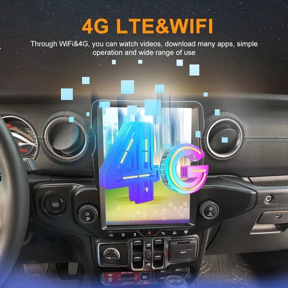 12.1″ Car Radio For Jeep Wrangler Jl Gladiator Carplay Gps Navigation Stereo NAV