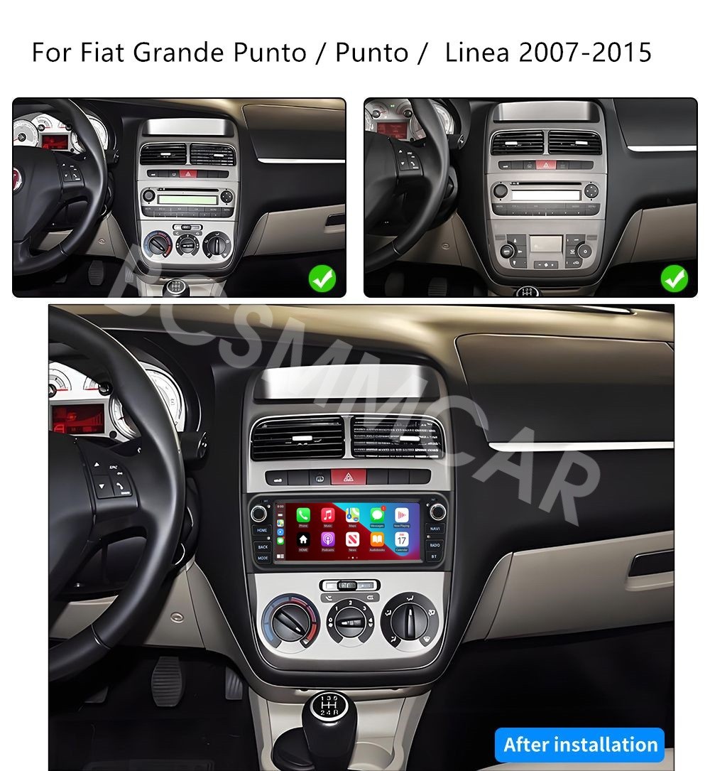 1 Din Touch Screen Car Stereo Player For Fiat Grande Punto/Punto/Linea 2007-2015