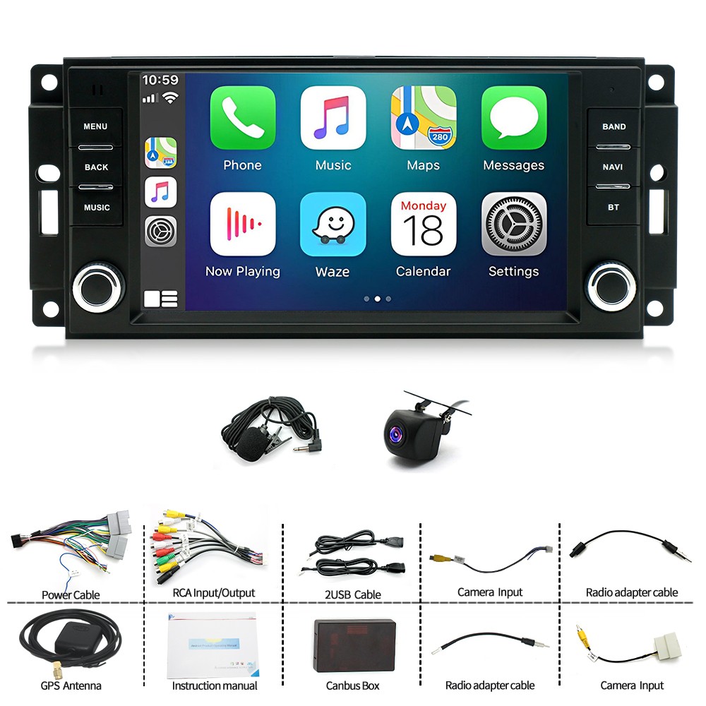 For 2005 2006 2007 2008-2011 Dodge Dakota Android GPS Car Stereo Radio & CarPlay