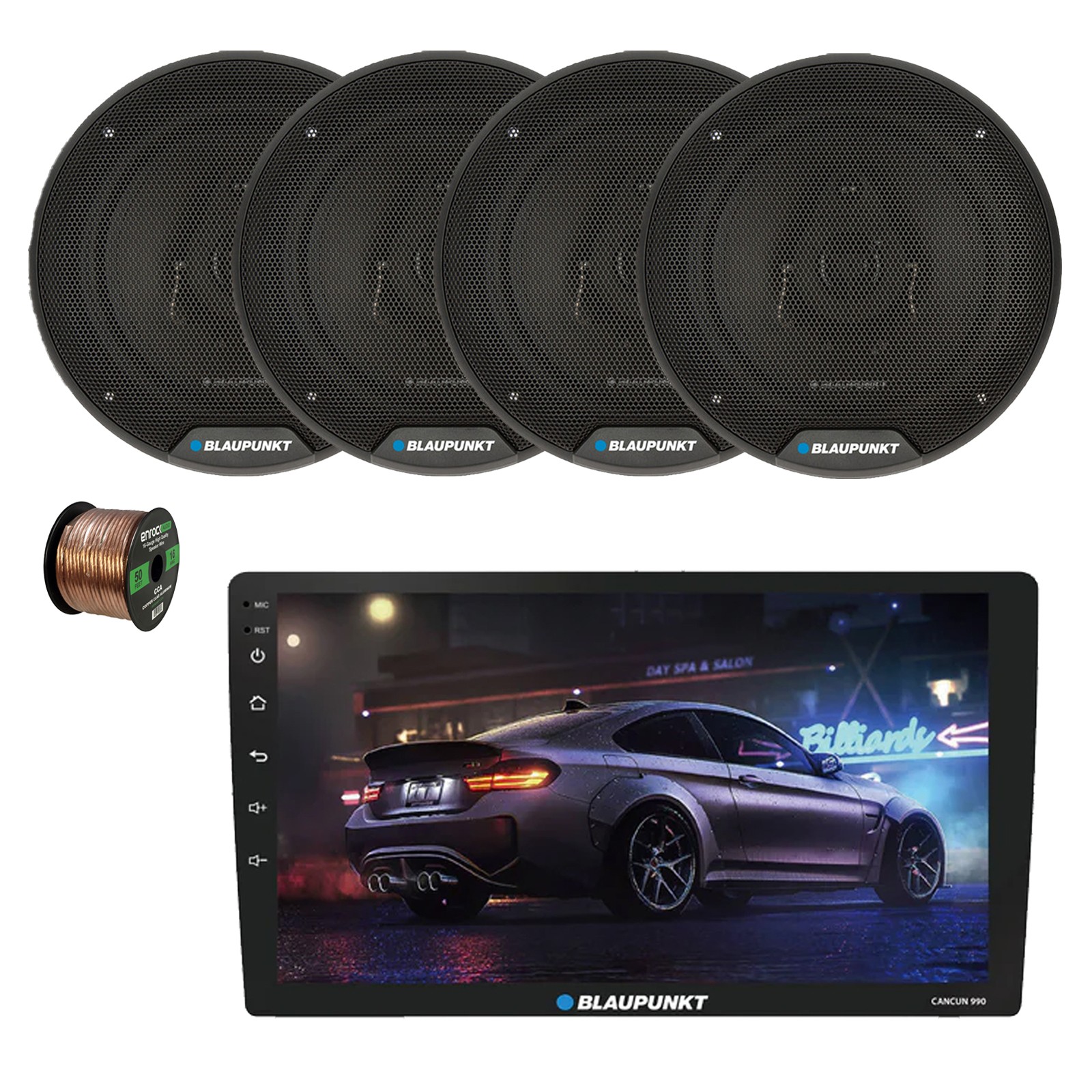 Blaupunkt Cancun 990 9″ Touchscreen WiFi Receiver, 4x 6″ 40W Speakers, Wire
