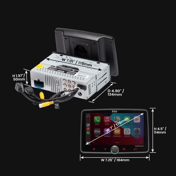 BOSS BVCP9700A-CFL 7″ Touchscreen Car Stereo w/ Apple CarPlay, Android Auto & BT