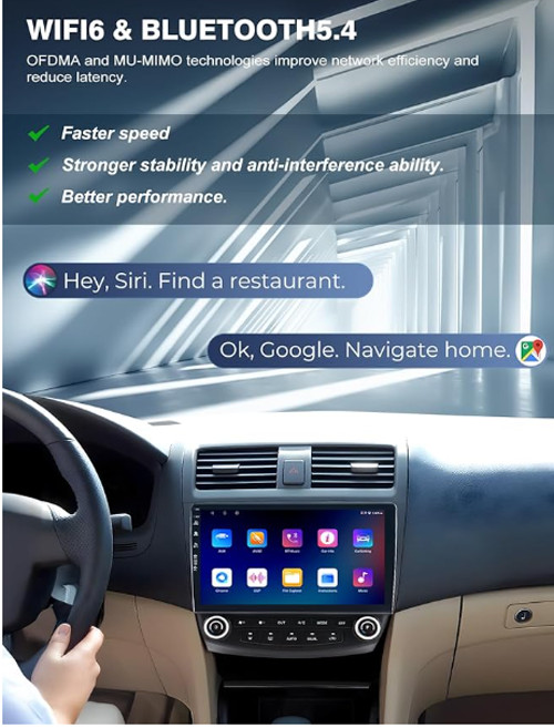5G WiFi Car Radio for Honda Accord 2003-2007, Android13/Wireless CarPlay/GPS Nav