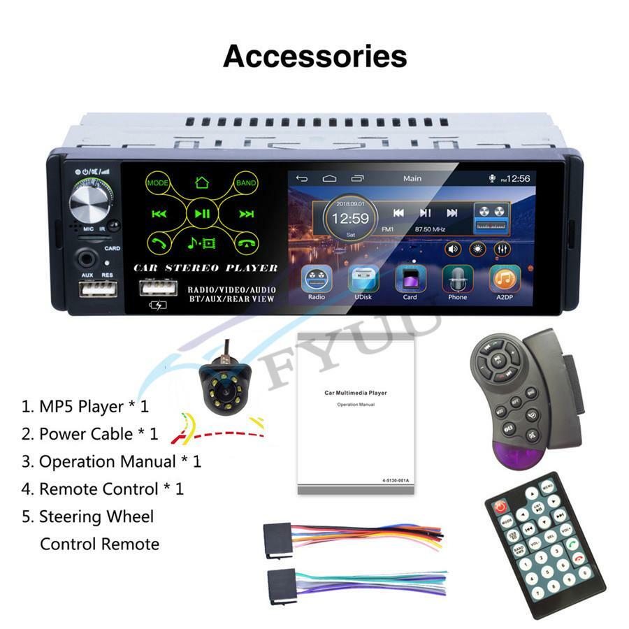 4.1″ Car Radio Bluetooth MP5 Player AM FM RDS w/ 8LED Intelligent Dynamic Camera