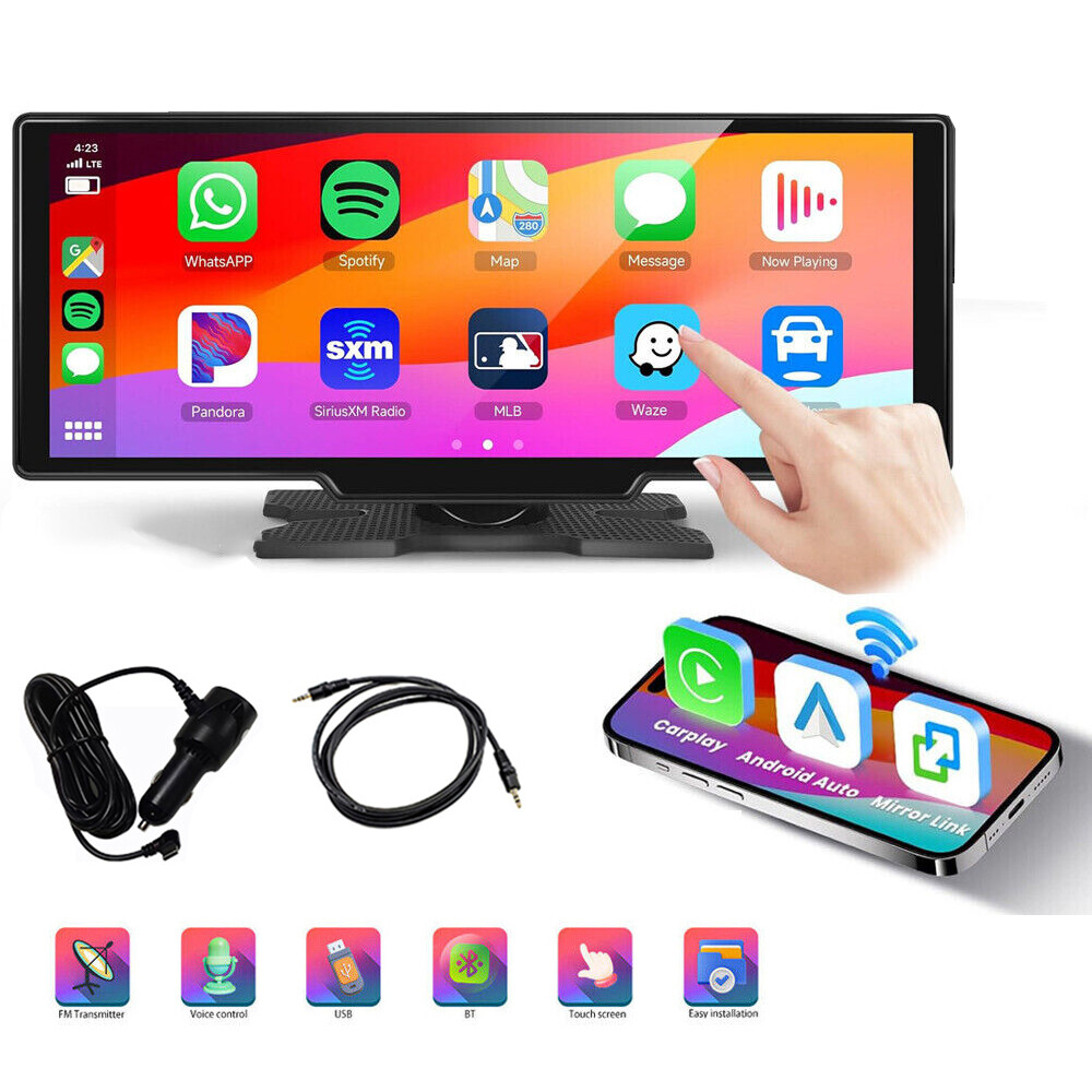 10.26 Portable Car Stereo Touch Screen Wireless Apple Carplay Android Auto Radio