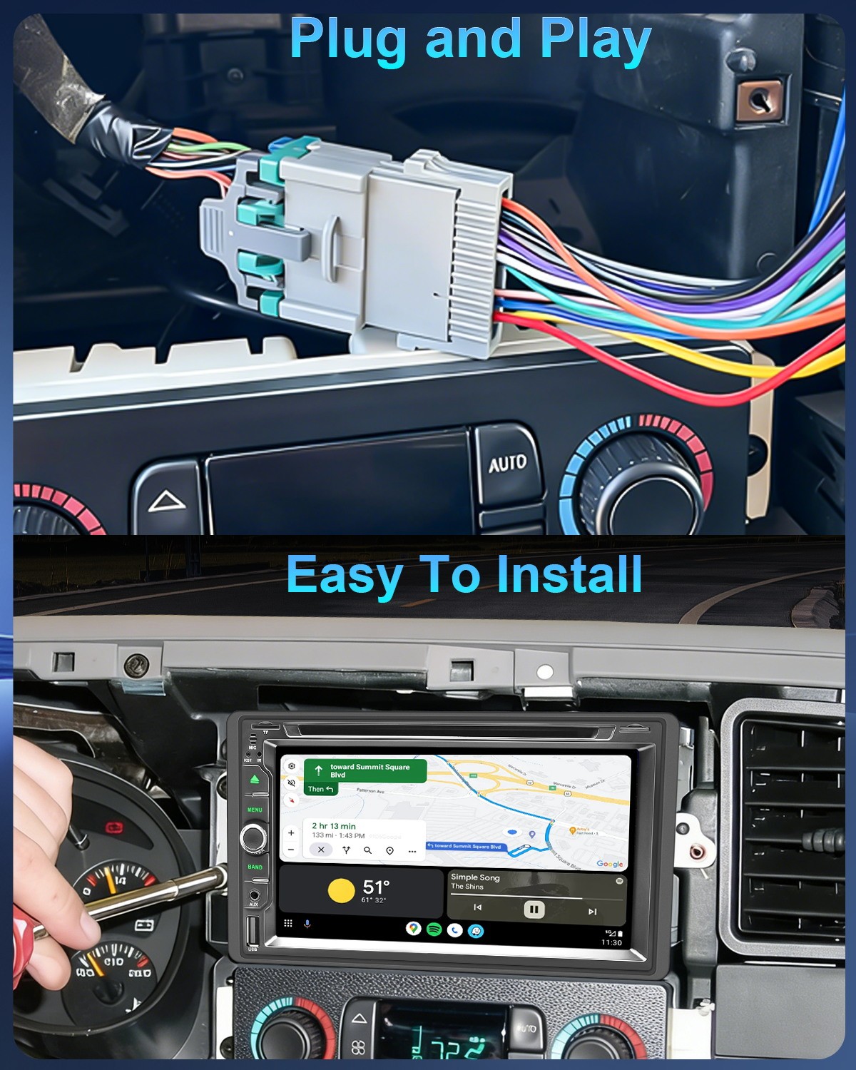 For 2003-2006 Chevy Silverado S10 SSR Tahoe Carplay Car Stereo Radio DVD CD