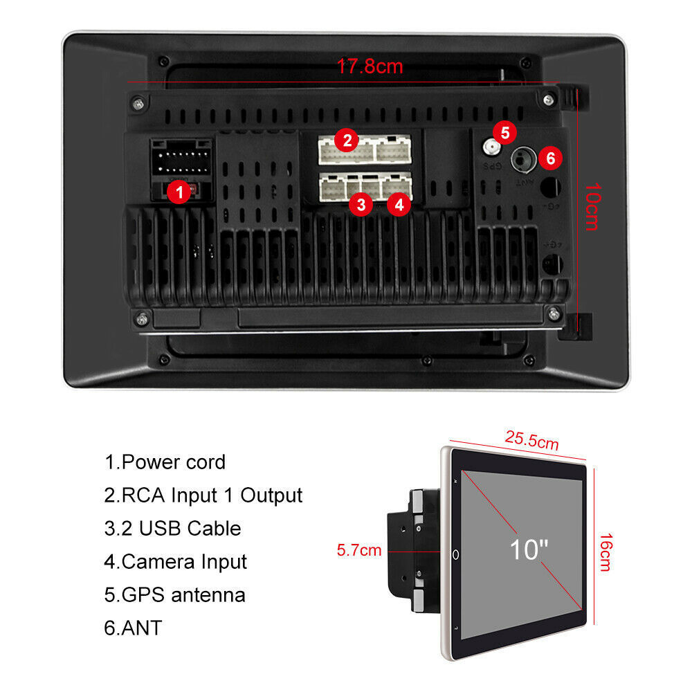 10.1″ Double 2 Din Car Stereo Radio Android 11.0 GPS Wifi Touch Screen FM Player