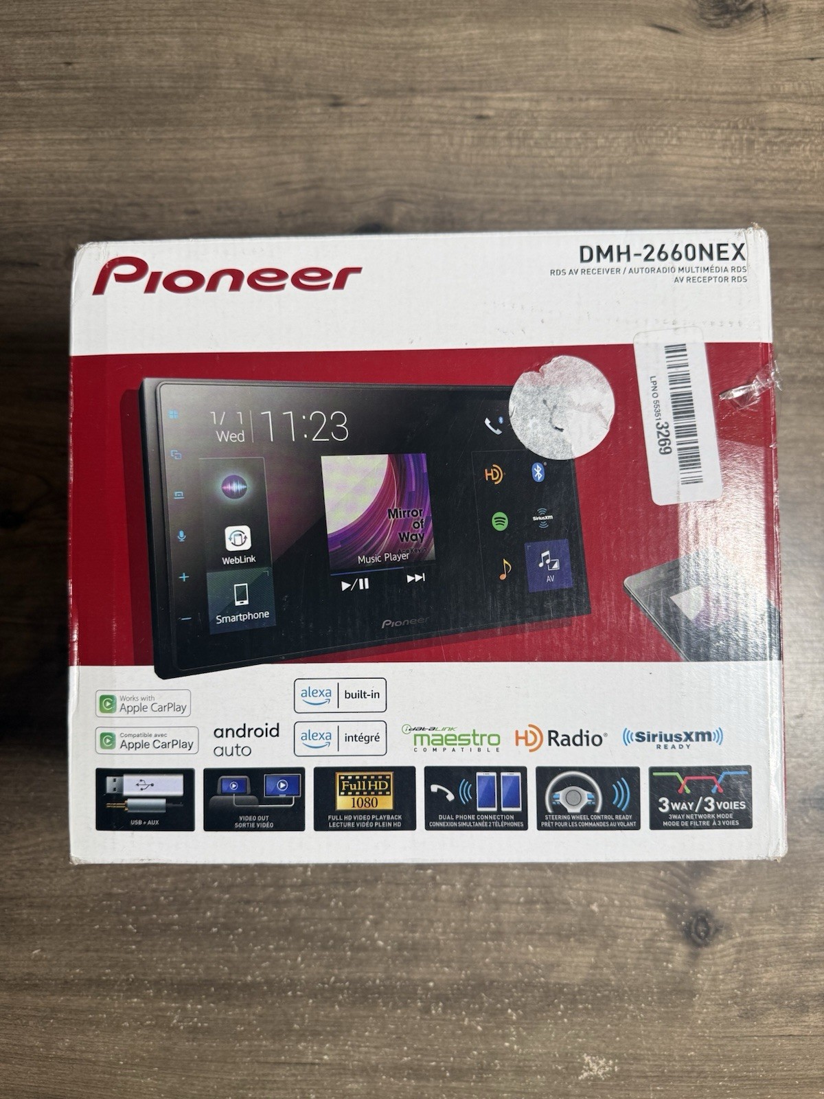 Pioneer DMH-2660NEX 6.8″ Touchscreen 2-DIN Bluetooth Digital Media Receiver
