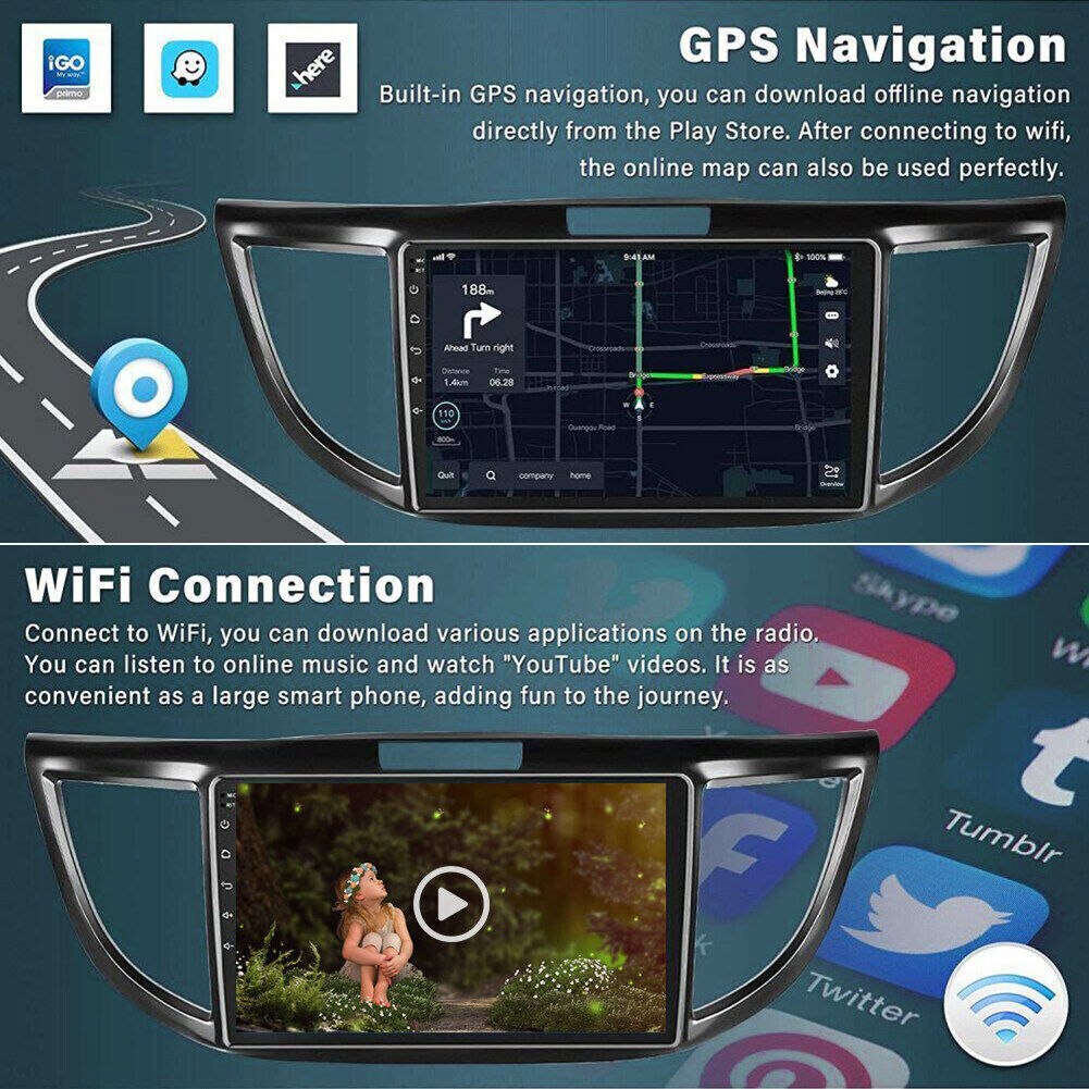 For Honda CRV 2012-2016 Apple Carplay Android 15 Car Stereo Radio GPS Navi WiFi