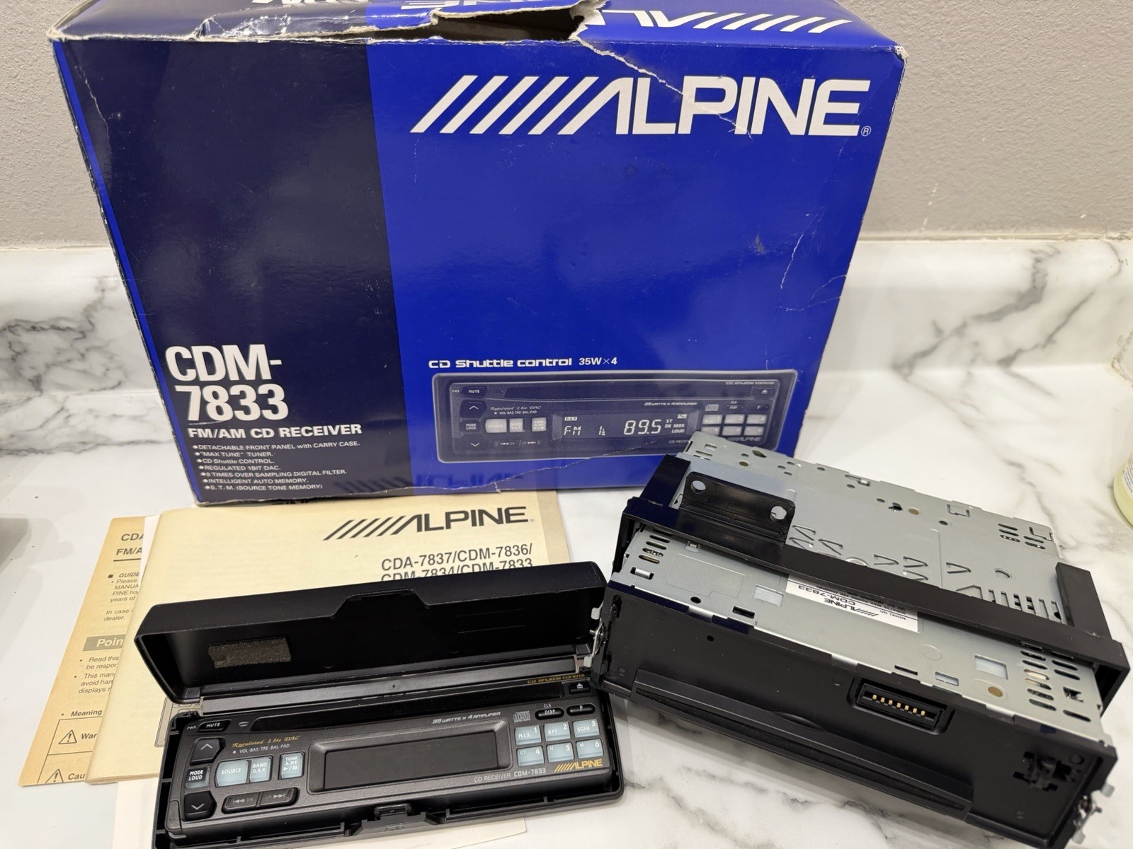 ALPINE Car Audio Stereo In Dash CD Unit Old School CDM-7833 Vintage Rare! W Box