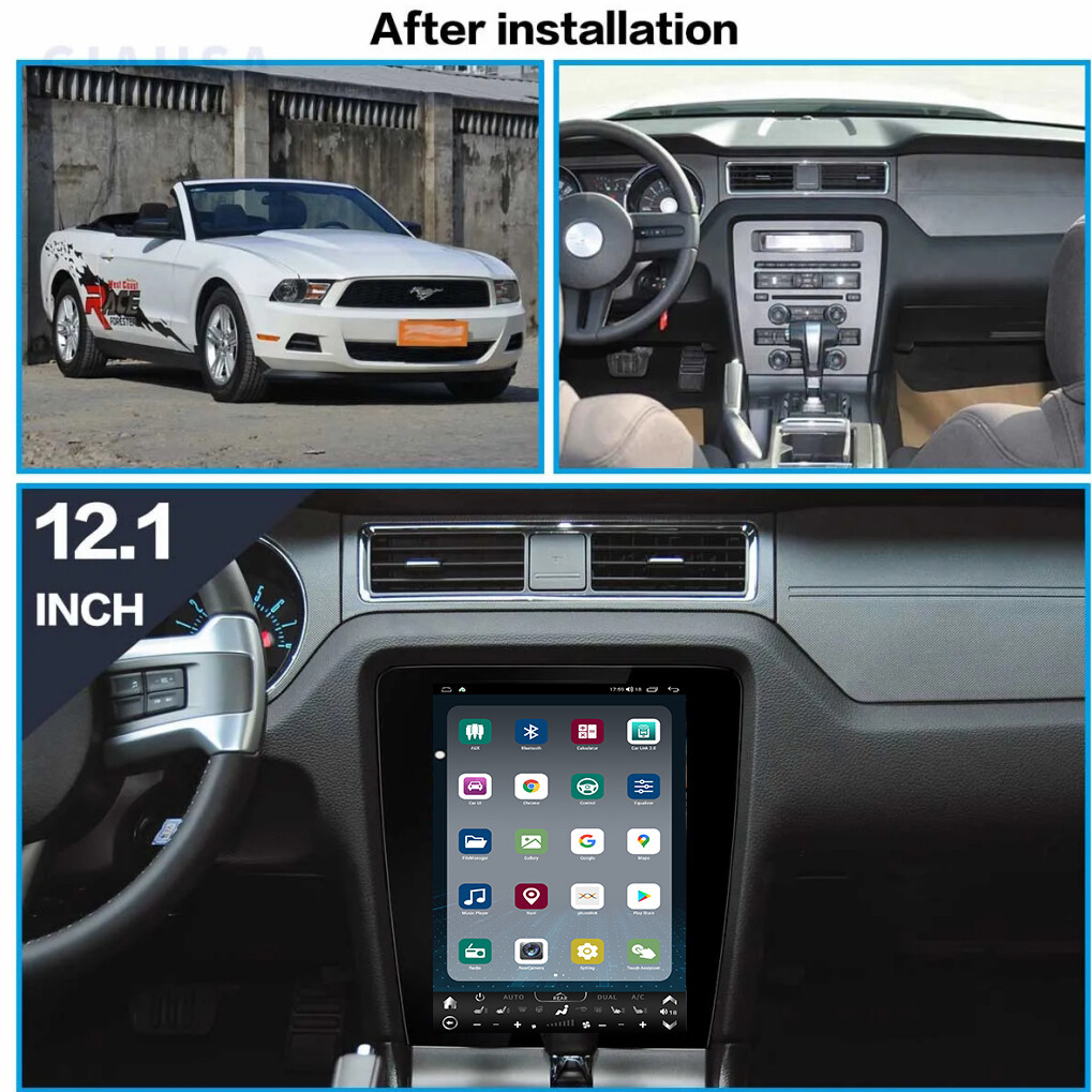 12.1″ Tesla Style For Ford Mustang 2008-2014 Car Stereo Radio Android Gps Navi