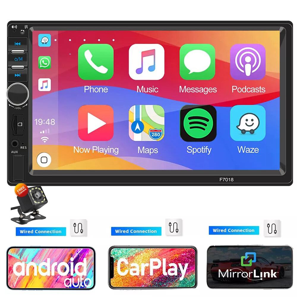 7″ Double 2 Din Car Stereo Radio Bluetooth USB AUX IN TF IOS/Android MP5 Player