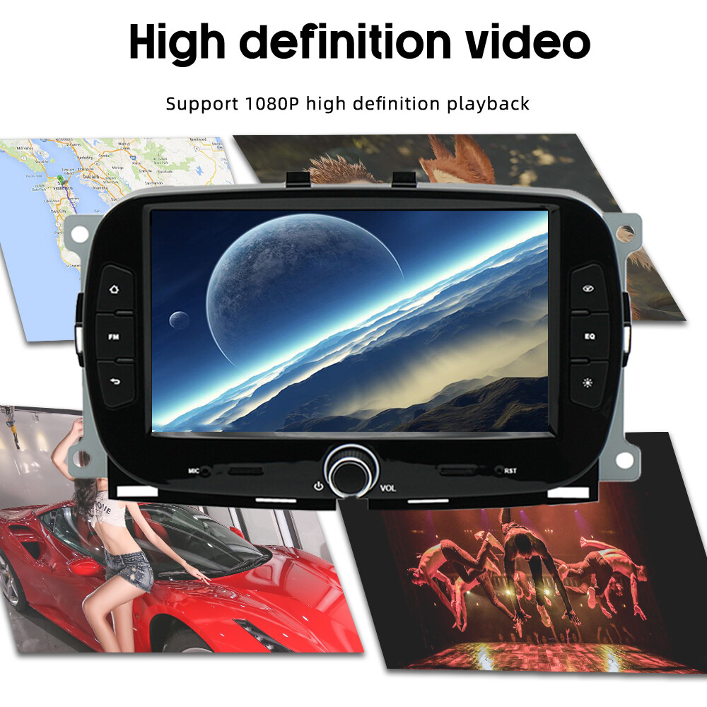 7″ Bluetooth Touchscreen Android11 GPS WiFi 32G Car Radio Fit 2016-2019 fiat 500
