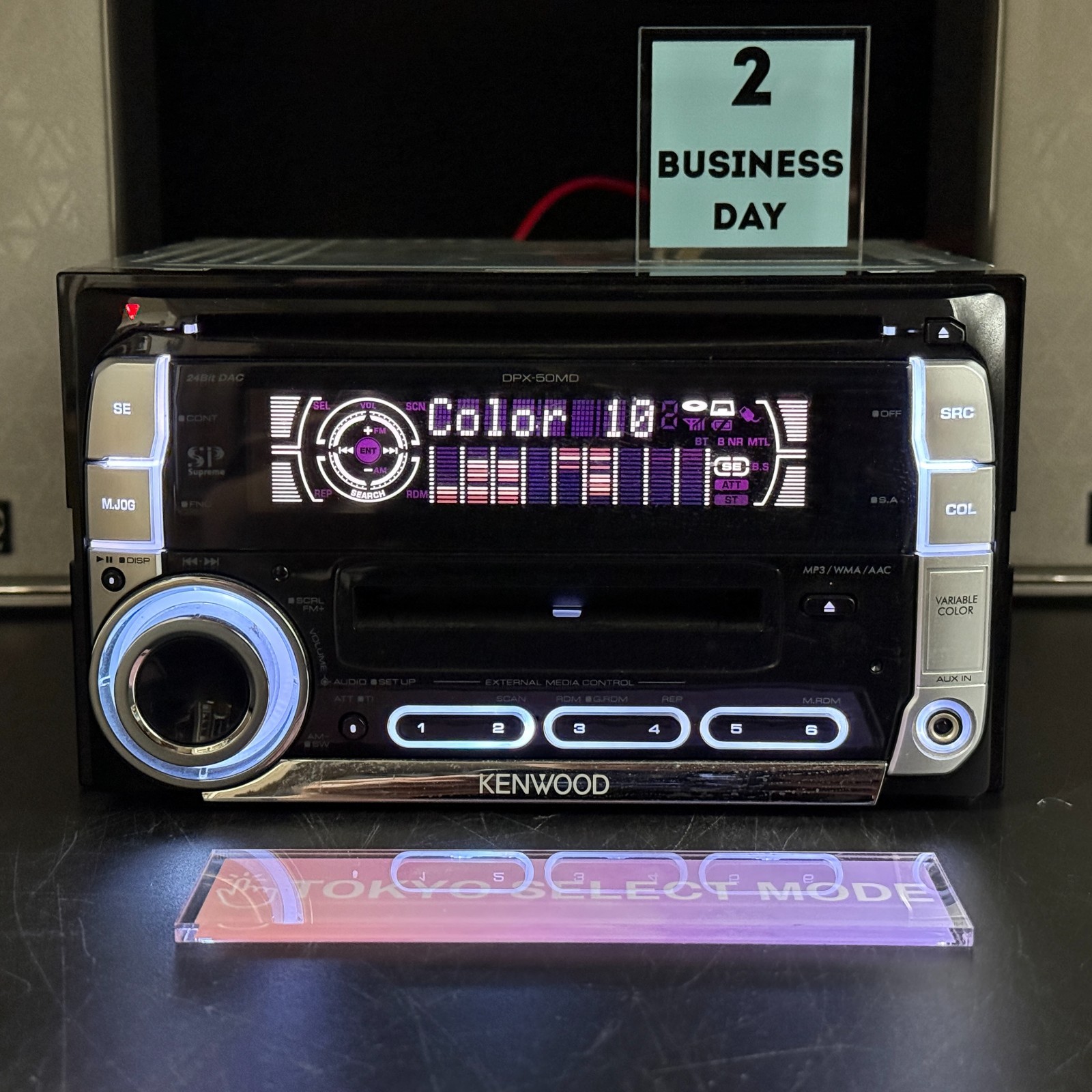 Kenwood DPX-50MD 2DIN CD MD Player Car Stereo Added Bluetooth JDM Tested Stock