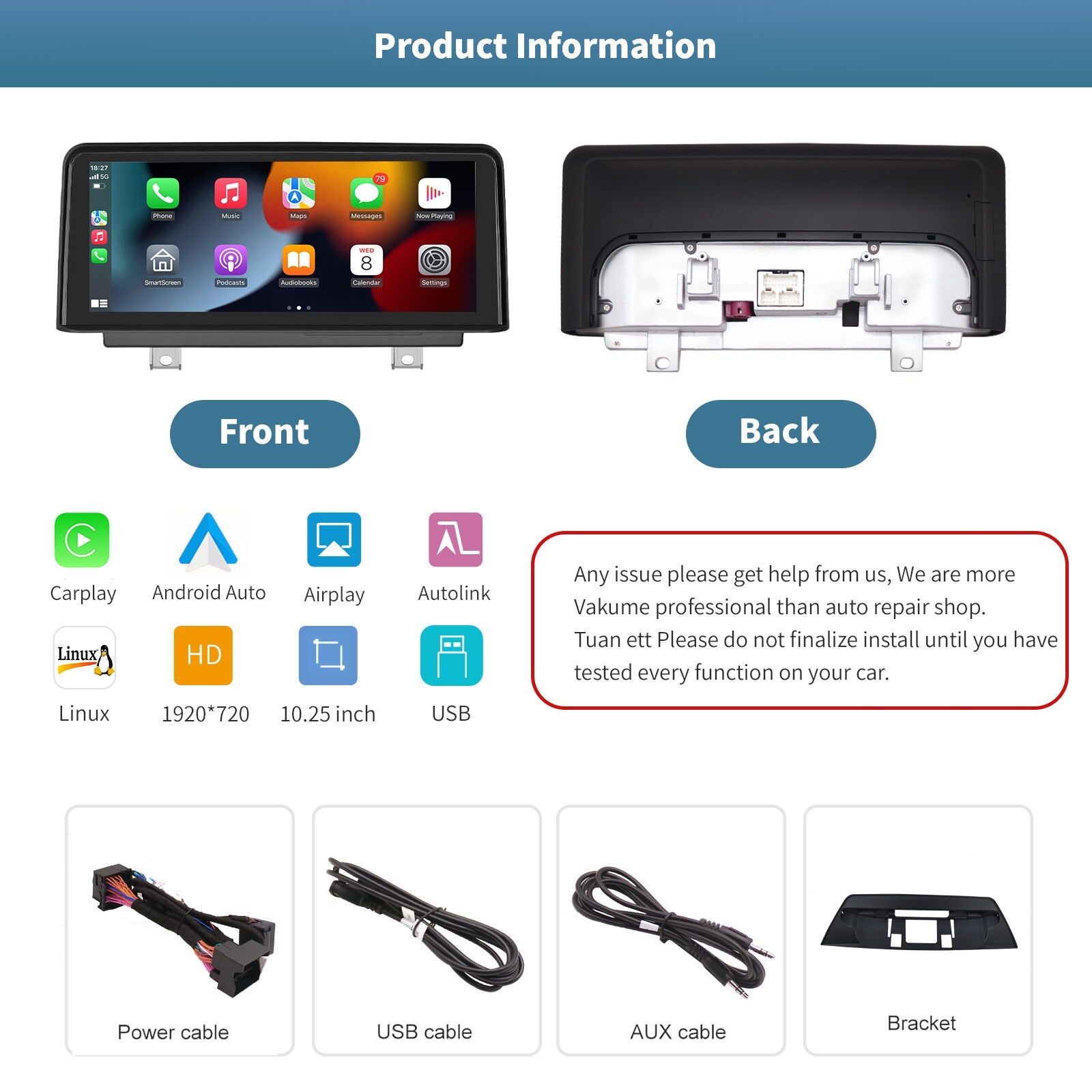 BMW X1 Series E84 2009-2015 CIC 10.25” Wireless Carplay/Android Auto Touch