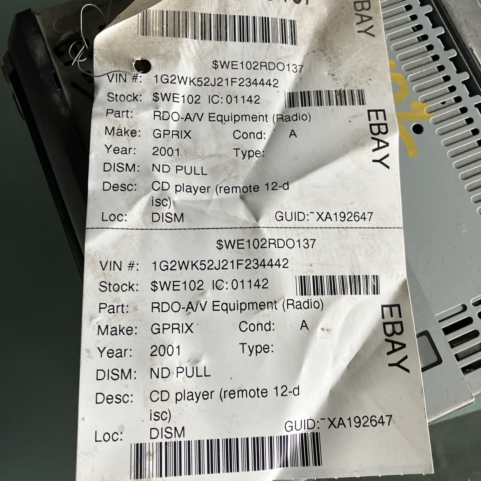 Pioneer DEH-1600 CD Player In Dash Receiver
