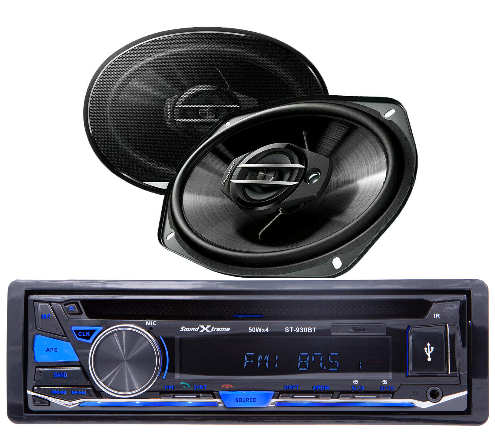 SoundXtreme ST-930BT Bluetooth Car Receiver +2x Pioneer TS-G6930F 6×9″ Speakers