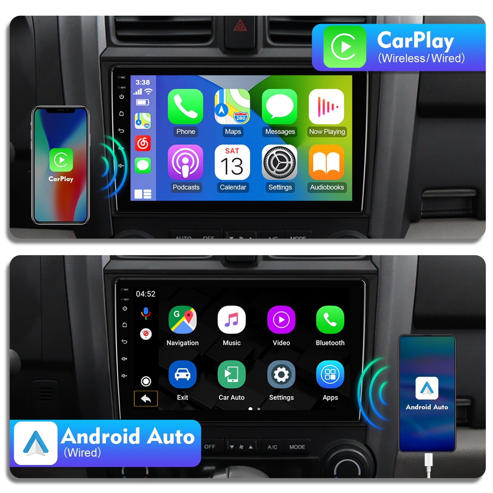 Feirton 9 Inches 10 Double Din Car Stereo For Honda Cr-V 2007 2008 2009 2010