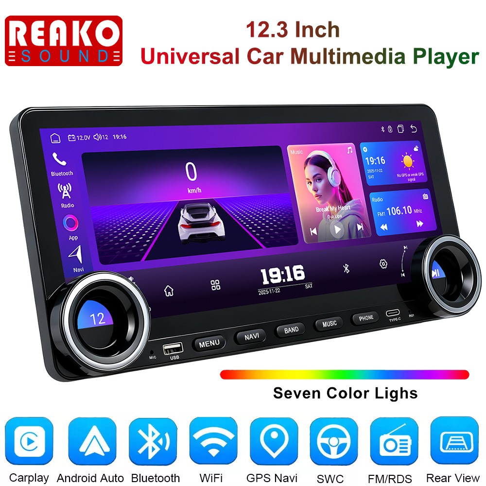 12.3” Car Radio Stereo Android 15 4G Lte DSP Carplay Screen GPS Navi BT 8+128GB