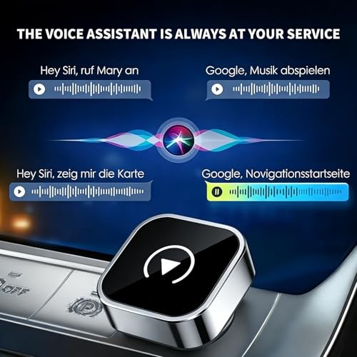 Wireless CarPlay and Android Auto Adapter, Ultra-Compact Aluminum Design with