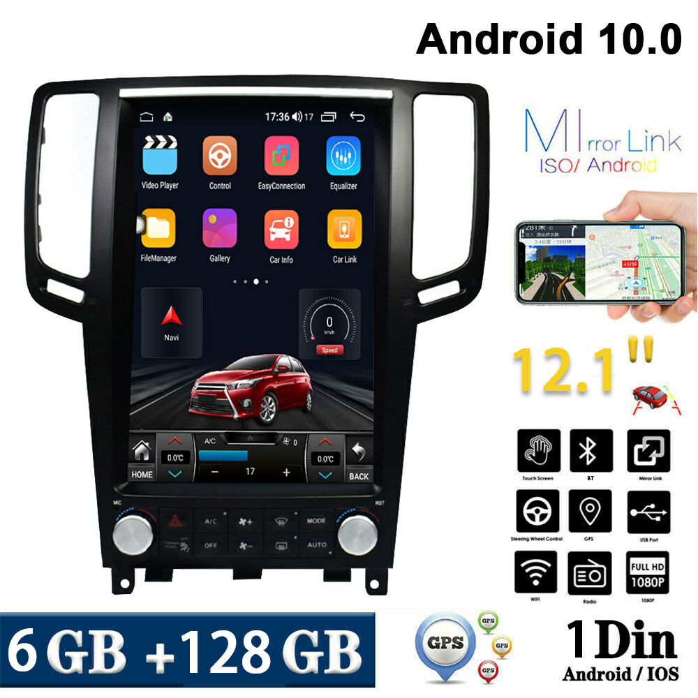 For Infiniti G25 G37 Car Stereo Radio Player GPS Android FM Touch Screen 6+128G
