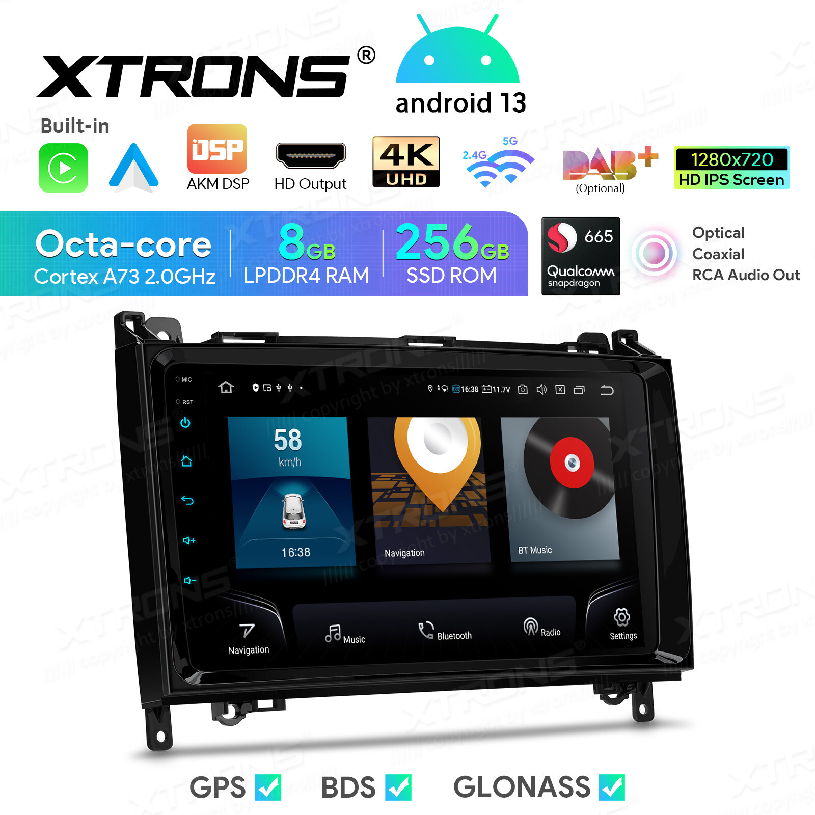 Android 13 Car Stereo Radio 256GB For Mercedes Benz W906 W169 W245 Sprinter 2500