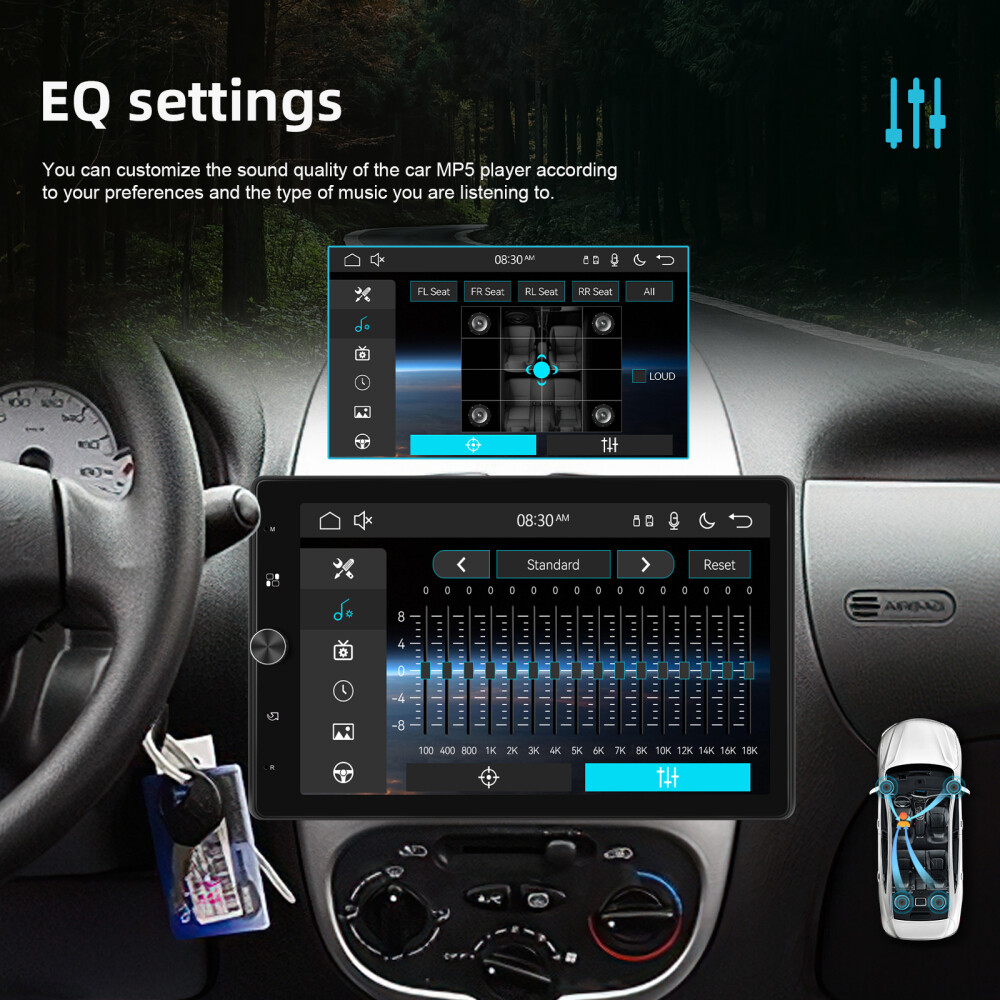 Single 1 Din 10.4″ Touch Screen Car Stereo Radio Apple Carplay Android Auto BT