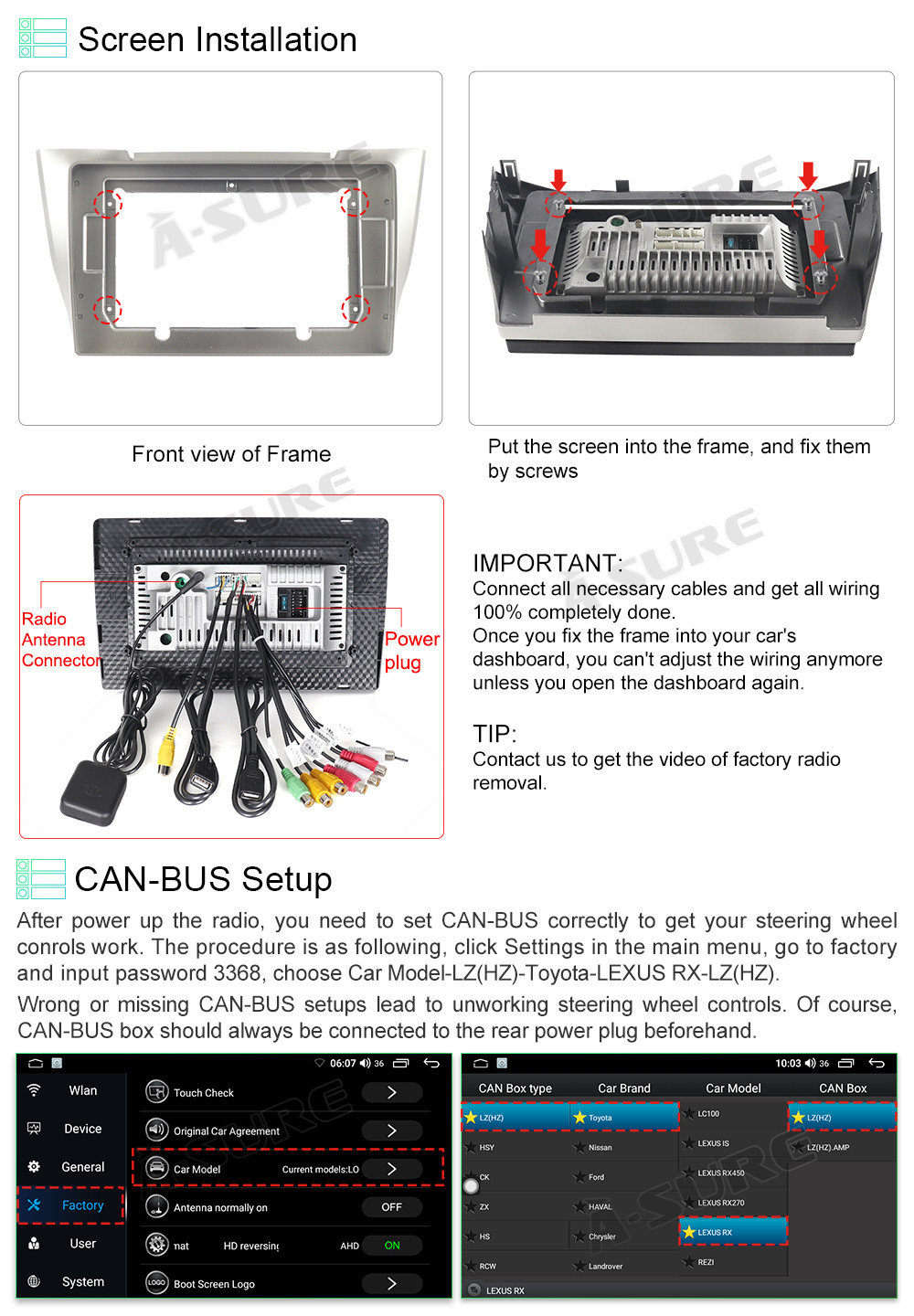 Android 11 2+32GB Wireless CarPlay Car Radio Stereo GPS for Lexus RX330/350/400H