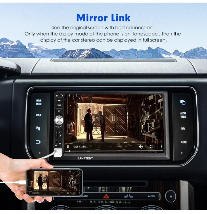Snaptent 7660 7 Inch HD Touchscreen Car Stereo BT/AM/FM/MP5/Review Camera