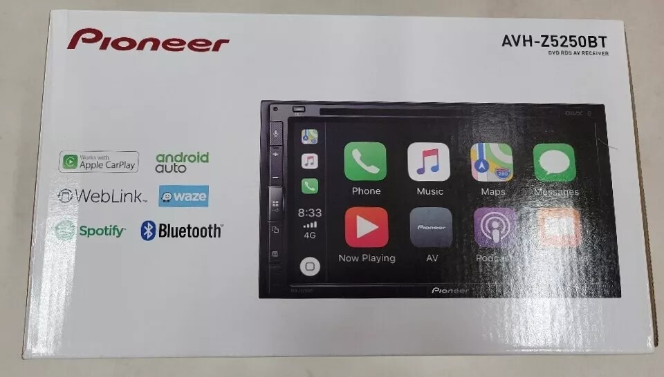 PIONEER AVH-Z5250BT Apple CarPlay Android Auto Bluetooth USB CD/DVD Touchscreen