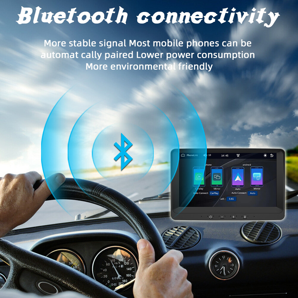 Portable 7″ Wireless Apple Carplay IPS Touch Screen Bluetooth Car Stereo Radio