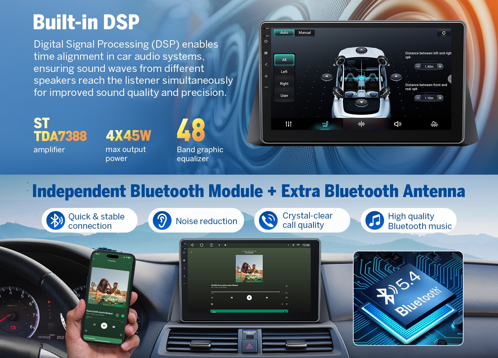 CAM+OBD+for Honda Accord 8th Gen 08-12 10.1″ Android 14 CarPlay Car Stereo Radio