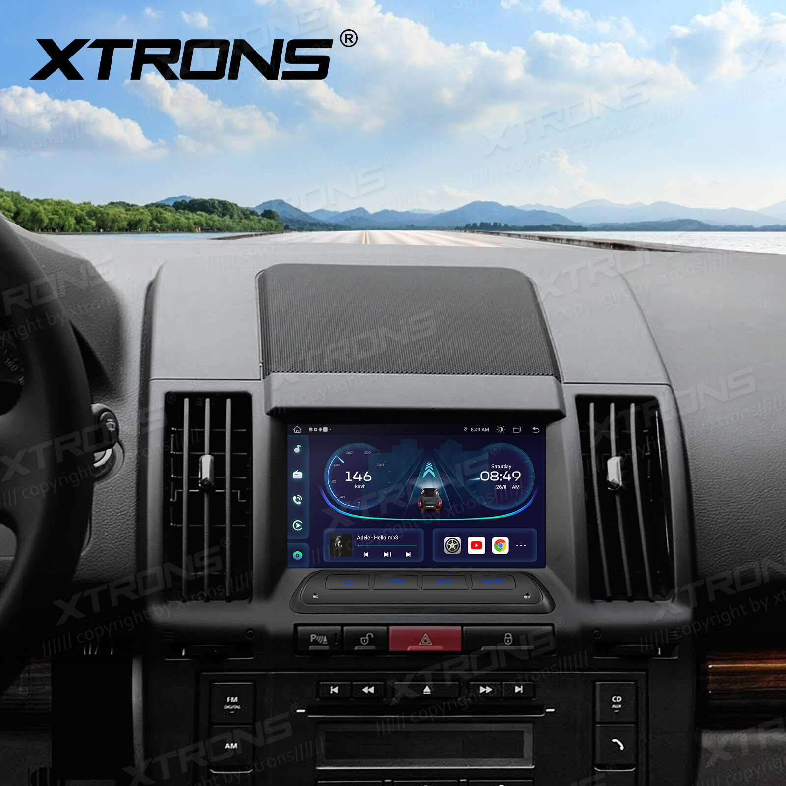 Android 14 8-Core Car Stereo GPS 4G LTE WiFi For Land Rover Freelander 2 2007-12