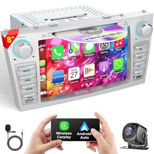 Car Radio for Camry 2006-2011 with CD/DVD Player- CarPlay & For Camry 2006-2011