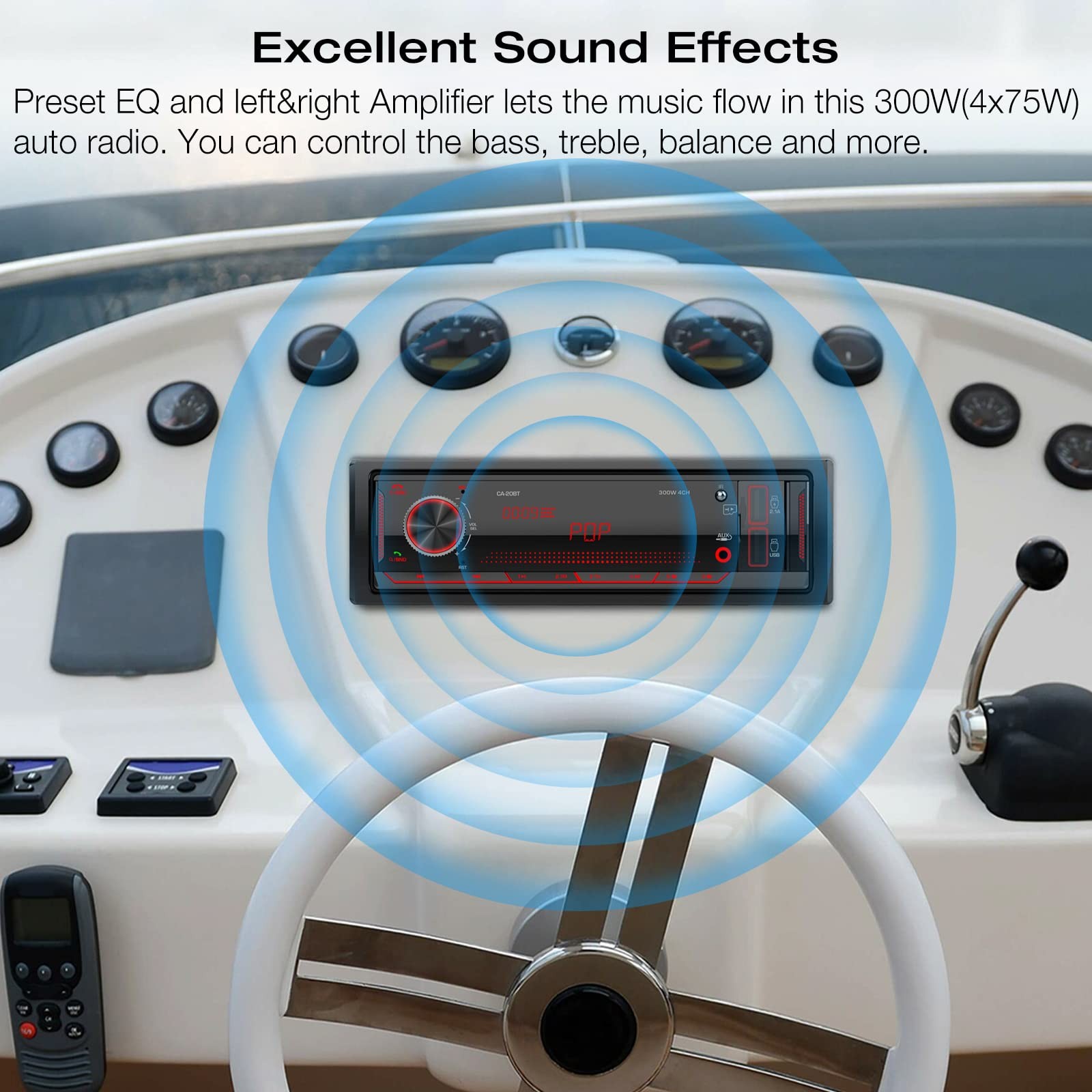 Single Din Stereo Marine Radio: Bluetooth Din, Radio