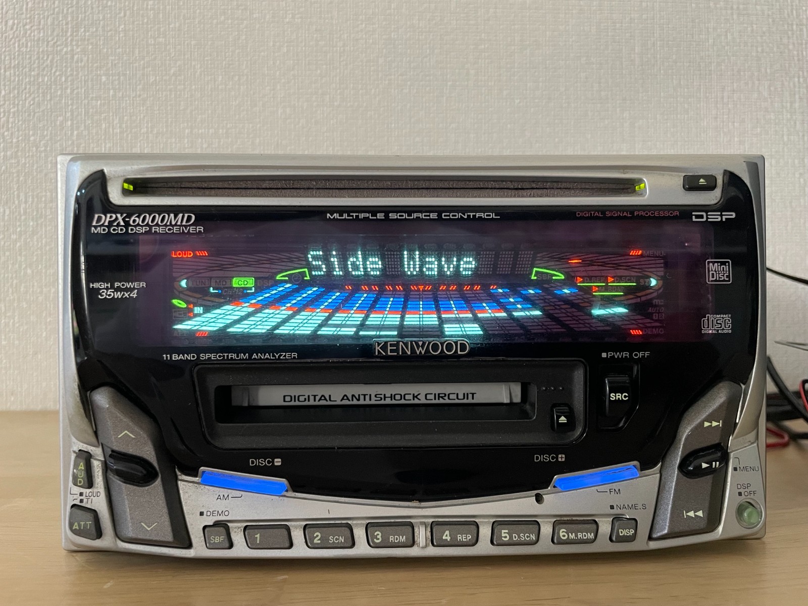 Kenwood DPX-6000MD 2DIN Car Audio CD MD Bluetooth Player Tested Working
