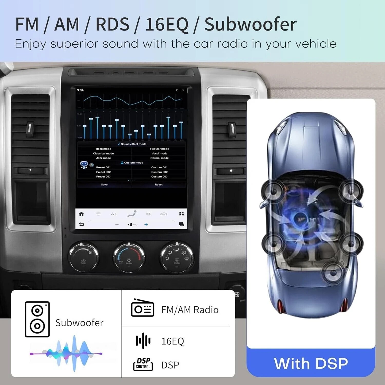 128G For 2009-2012 Dodge RAM Android 13 Car Stereo Radio Carplay GPS Navigation