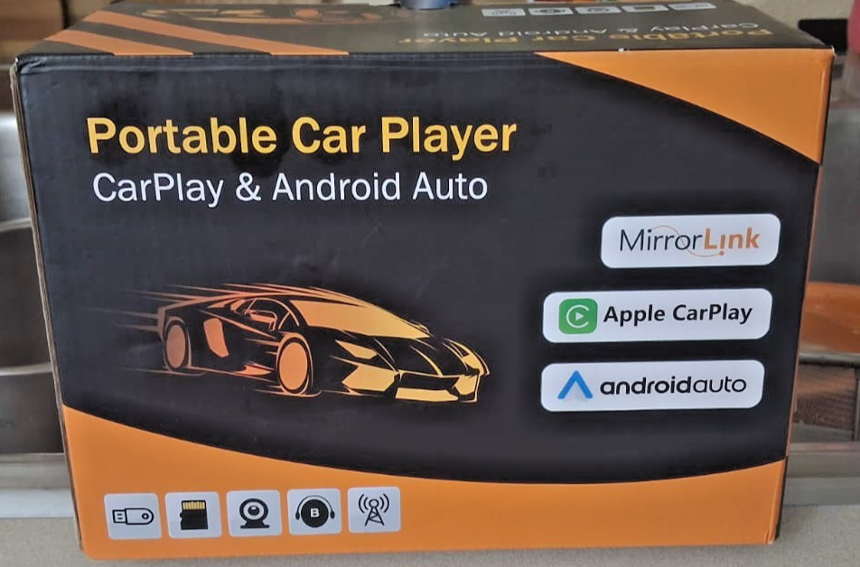 7-in Portable Car Player Wired+Wifi and Back Camera. Android Or Apple Bluetooth.