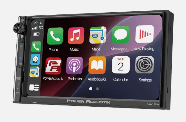 Power Acoustik CA2-74W 2-DIN Car Stereo Wireless Apple Carplay Android Auto