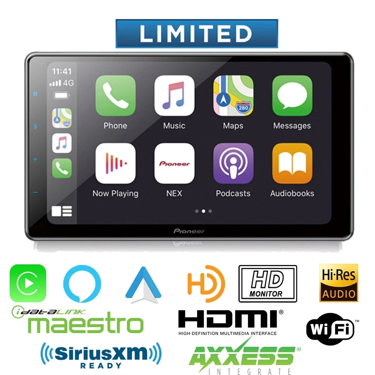 Pioneer DMH-WT7600NEX 9″ Digital Multimedia Receiver Single Din HD Floating Dis