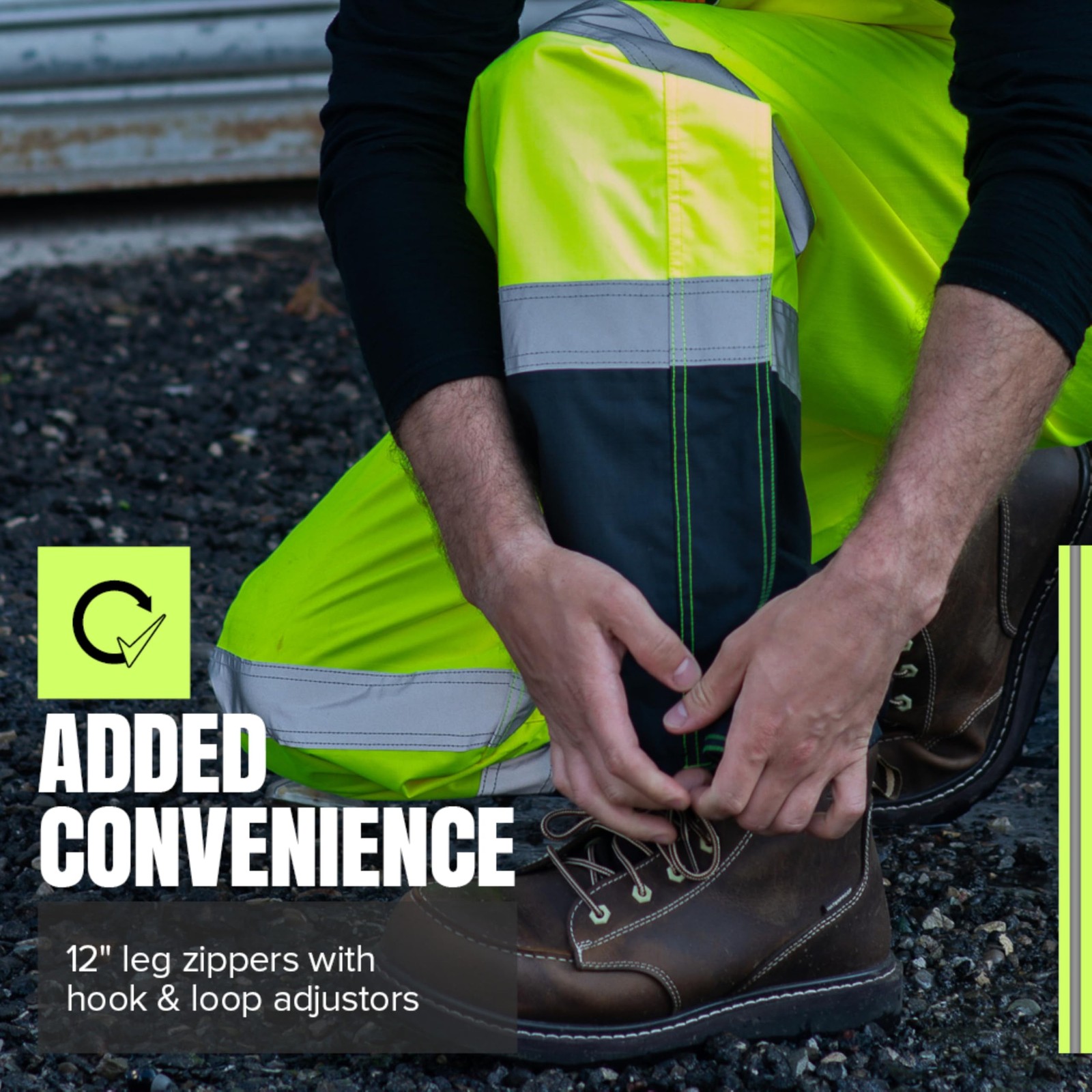 Pioneer Ripstop High Visibility Bib Pant – Safety Rain Gear – Hi Vis, Waterproof