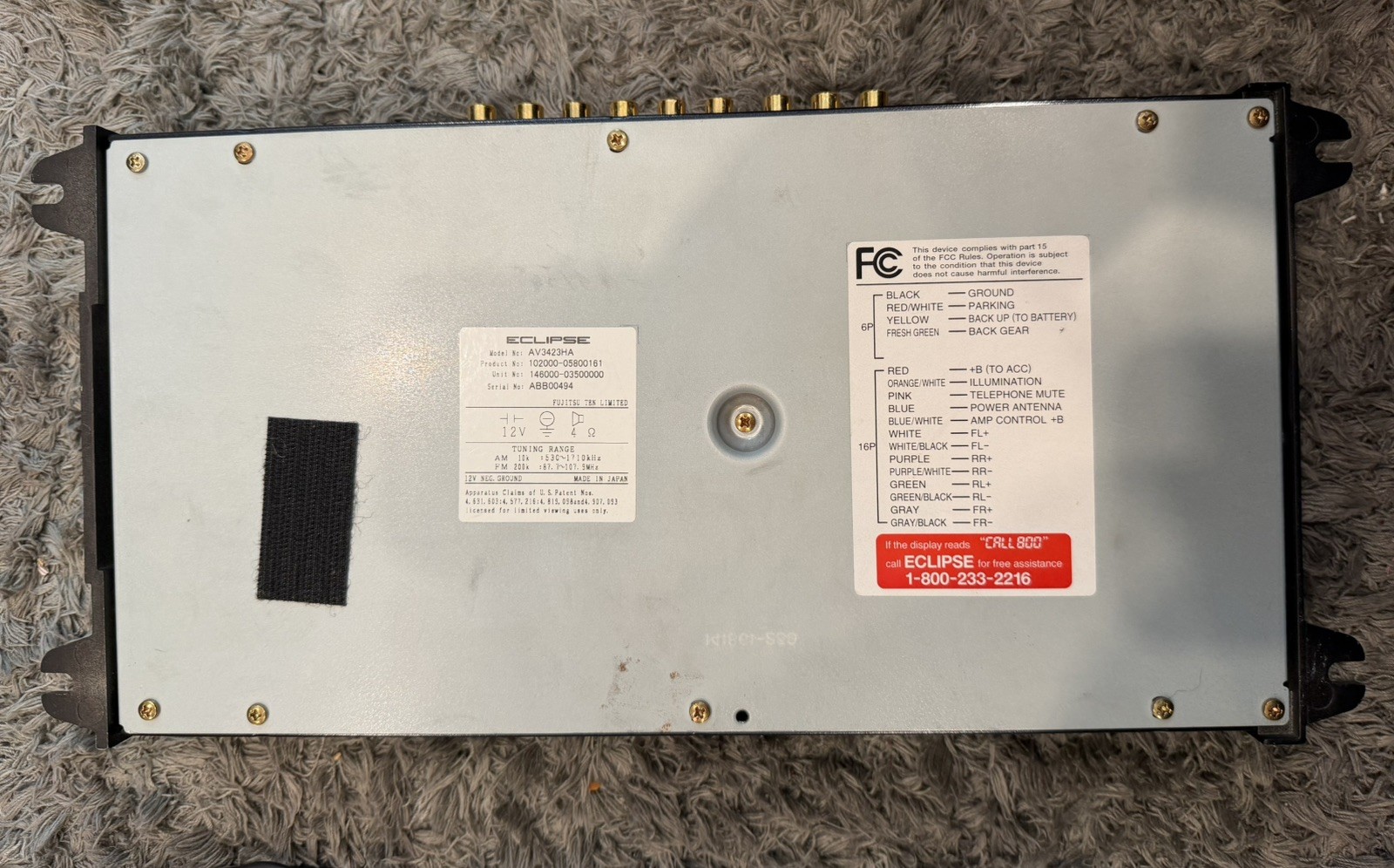 Eclipse Av3423MT AM/FM DVD Stereo MP3 In-Dash Media Player – Untested
