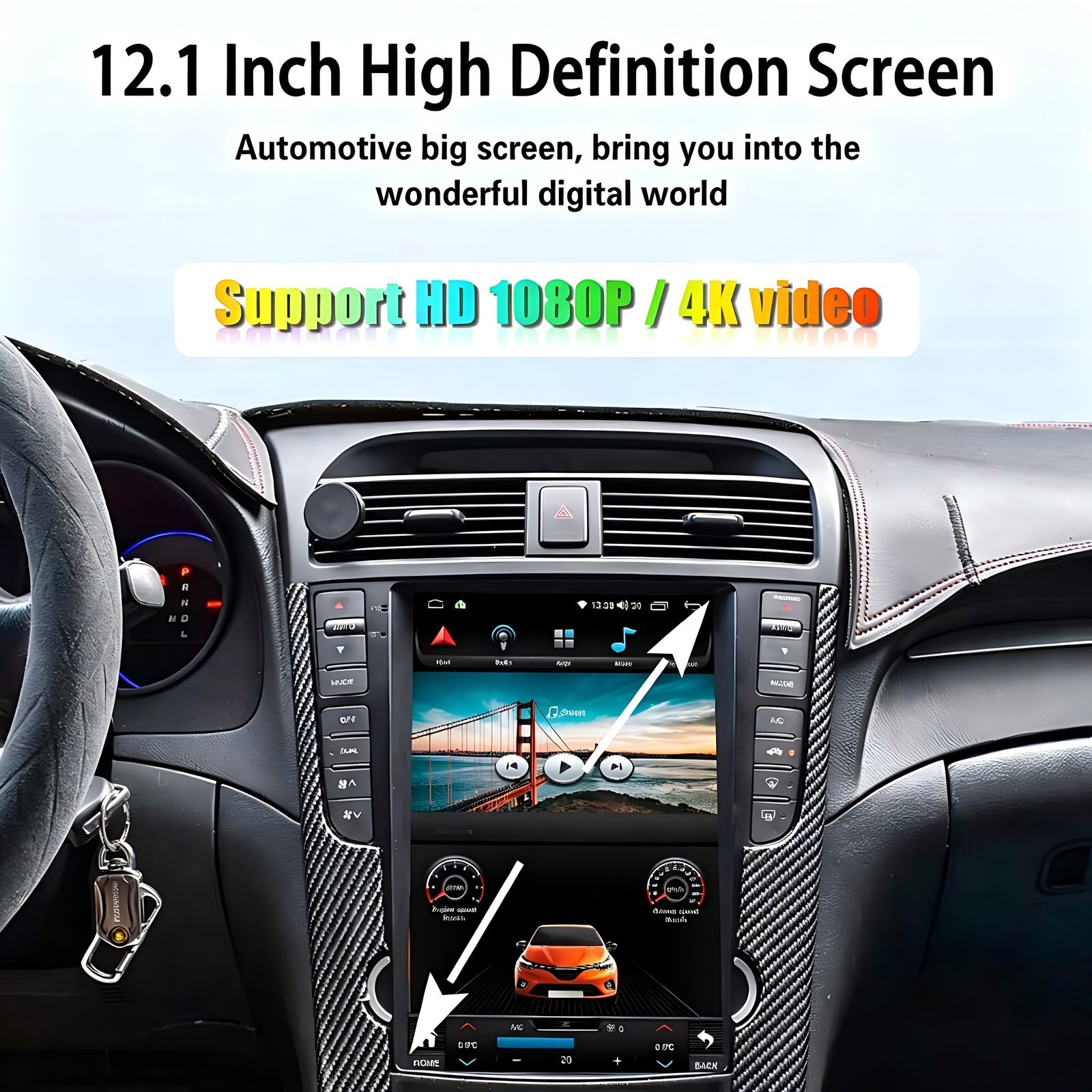 12.1″ Car Radio Stereo Upgrade for Acura TL 2004-2008 w/ GPS Navi Carplay 8+128G