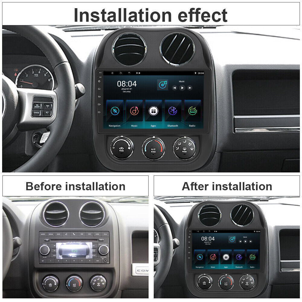 For 2010-2016 Jeep Patriot Compass Android 13 Apple Carplay Car GPS Stereo Radio
