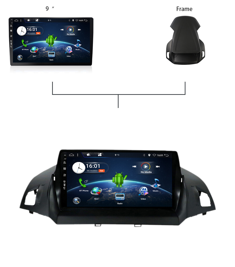 9” Car Radio For Ford Escape Kuga C-Max 13-17 Android 14 GPS NAVI BT USB 2G+32G